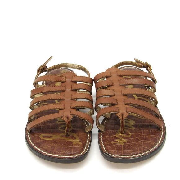 Sam Edelman Garland Strappy Brown Leather Flat Sandals 6.5 - Picture 4 of 10